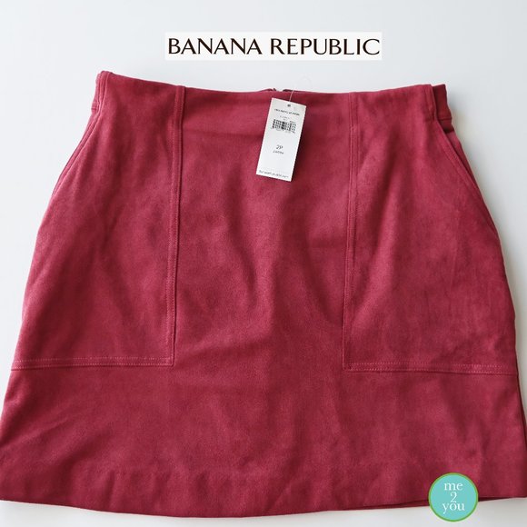 Banana Republic Dresses & Skirts - BANANA REPUBLIC Faux Suede Mauve Mini Skirt - Size 2P